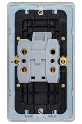 Schneider Electric Switch, Ultimate Screwless flat plate, 2-pole, screw terminals, IP20, stainless steel - GU4421-BSS